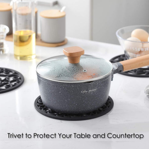 Colinda Silicone Trivet for Hot Dishes, Hot Pot and Pads - Protect Countertop from Hot Pot and Pans Coming Out from The Oven or Stove - Non-Slip & Heat Resistant,White,Set of 3 by colinda