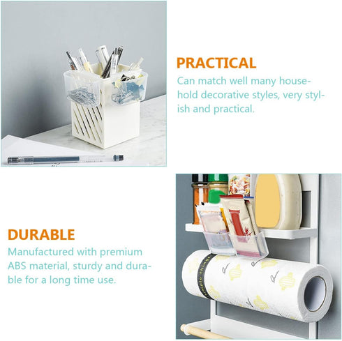 Cabilock Shelf Bracket Desktop Stand, 4pcs Mini Fridge Organizer, Clear Plastic for Fridge Side Door Holder
