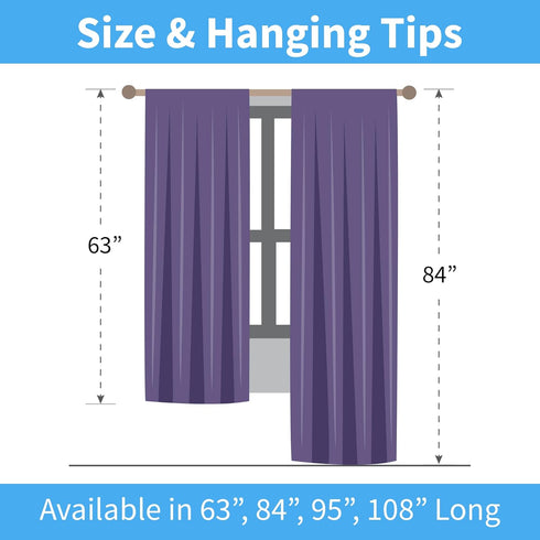 LinenTopia Window Sheer Curtains, 2 Panels, 54" x 84", Light Filtering Drapes for Living Room, Bedroom, Kitchen, Purple