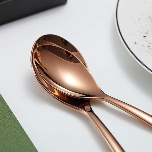 Silverware Set 20 Pieces, Stainless Steel Copper Flatware Set, Titanium Plating Rose Gold Cutlery for Service Set