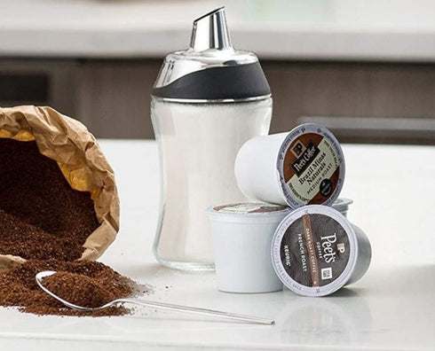 7.5oz J&M DESIGN Sugar Dispenser with Pour Spout Lid Sugar Container Shaker Coffee Bar Accessories Organizer Essentials