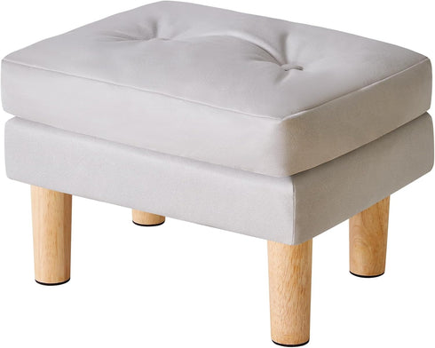 YMYNY Small Footstool Ottoman, Faux Leather Footrest with Sponge Padded Seat, Step