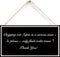 Thank You Sign Only Flush Tissue Hanging Bathroom Plaque, 12 inch by 6 inch, Toilet Wall Door Decor