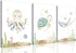 Wodkwq Ocean Nursery Canvas Wall Art,Nursery Wall Decor,Kids Bathroom Decor,Under The Sea