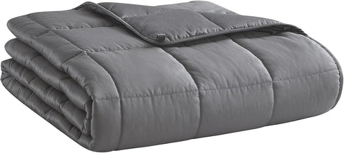 L'AGRATY Weighted Blanket for Adults- Dark Grey, 48"x72", 15lbs, Twin Full Size