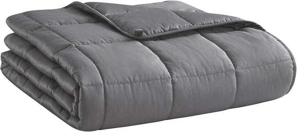 L'AGRATY Weighted Blanket for Adults- Dark Grey, 48"x72", 15lbs, Twin Full Size