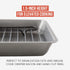 Chef Pomodoro Small Nonstick Carbon Steel Roasting Pan with Rack, Grey (Mini) for Countertop Oven Baking