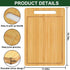 Bamboo Cutting Board, Wooden Cutting Boards for Kitchen, Wood Double Sided Food-Grade Chopping Board for Meat Cheese