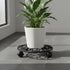 11.8" Comfy Hour Heavy Duty Cast Iron Rolling Plant Stand, Large Circular Plant Caddy with Industrial Wheels