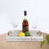 4 Wooden Serving Ottoman Tray With Coasters, Breakfast Tray With Handles, Home Decor for Living Room, Coffee Table
