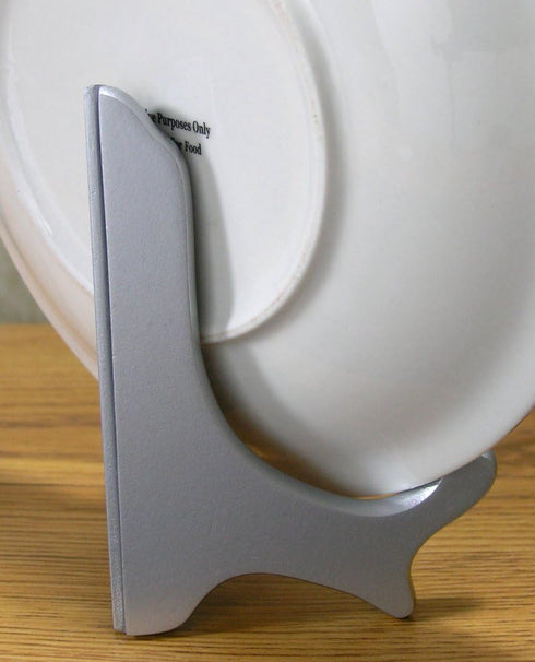 BANBERRY DESIGNS Set of 3 Silver Display Stands, 5" Metallic Wood Easels for Wedding Decorations, Place Card Holders