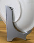 BANBERRY DESIGNS Set of 3 Silver Display Stands, 5" Metallic Wood Easels for Wedding Decorations, Place Card Holders