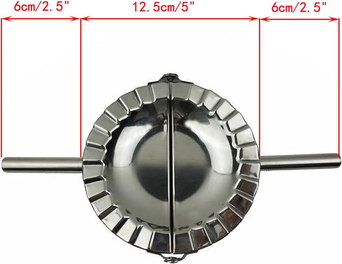 Stainless Steel Dumpling Maker, X-Large 5" Goya Empanada Press Mold, Ravioli Mould Crimper for Pie, Chinese Dumpling