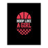 Hoop Like A Girl - Funny Wall Decor Print, Girl's Basketball Quotes Wall Art for Locker Room Decor