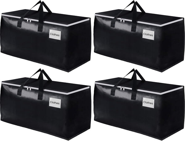 Extra Large Moving Boxes, Moving Bags with Zipper, 93L 4 Pack for Space Saving Storage and Travel