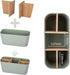 5 Countertop Toothbrush Holders for Bathrooms, Bamboo Tooth Brush Holder with Slots Bathroom Vanity Organizer