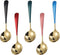 Metal Soup Spoons, Stainless Steel Colorful Dinner Spoons, Thick Short Handle Table Spoon 6.3-Inch, Set of 5 (Gold)