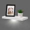 WELLAND White Floating Shelf with Motion Sensor Light, Wall Mounted Storage Shelf,