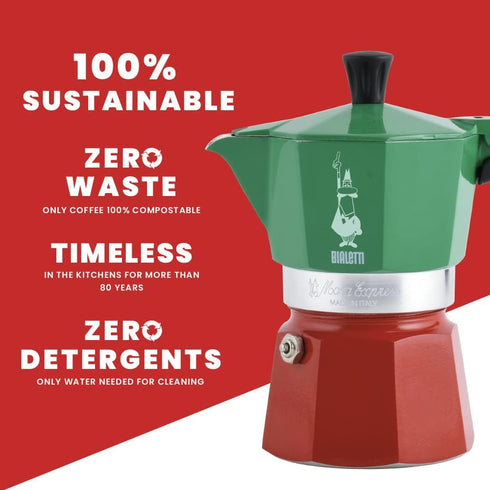 3 (4.3 Oz 130 Ml), Bialetti - Moka Express Italia Collection: Iconic Stovetop Espresso Maker, Makes Real Italian