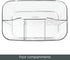 mDesign Clear Plastic Cutlery Storage Organizer Caddy Bin Tote with Handle - Divided Pantry Basket for Forks, Knives,