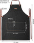 Denim Kitchen Apron with Pockets, Professional Chef Bib Apron for Cooking, Grill & BBQ