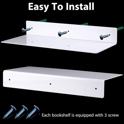 8 Office(14 5 2 Inches,White) Blulu Pcs Acrylic Floating Shelf, Invisible Wall Mounted Shelf for Book Plants Picture