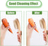PEUTIER 7.87x3.15 Inch Vegetable Brush, Wood Potato Scrubber with Long Ergonomic Handle Fruit Scrub Brush Carrot Brush