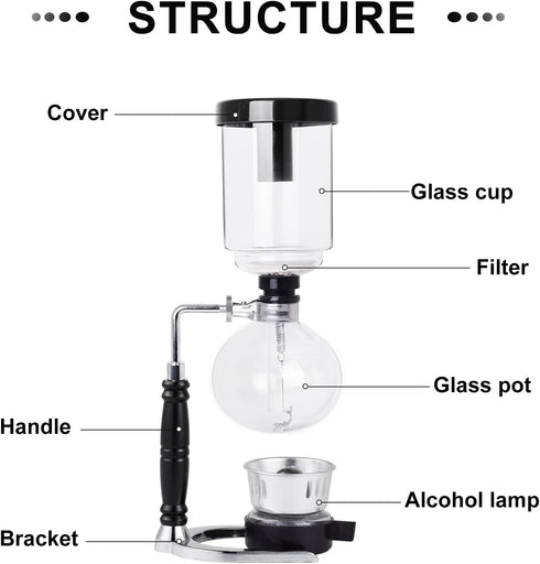 Maker(5 Cups(600ml)) YUCHENGTECH Siphon Syphon Coffee Maker Tabletop Glass Siphon Pot Glass Technica Siphon Vacuum
