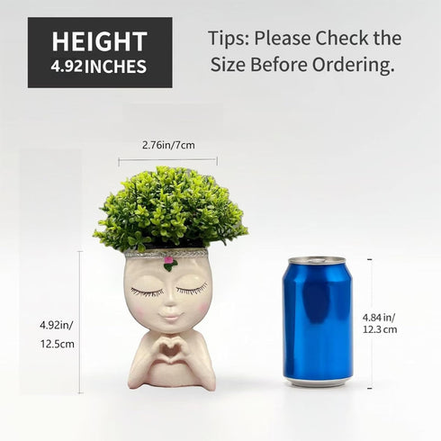 Yoohspoe GAFBV Face Planter, Cute Resin Cactus Face Vase for Indoor Outdoor Plants Home Decor