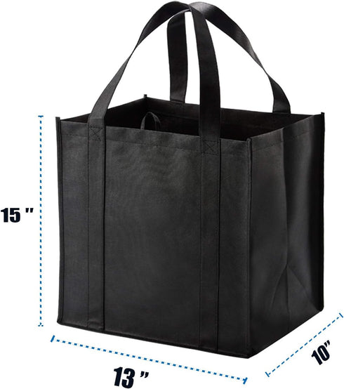 NERUB 10 Pack 40 lbs Reusable Reinforced Handle Grocery Bags - Heavy Duty Large Shopping Totes with Thick Plastic