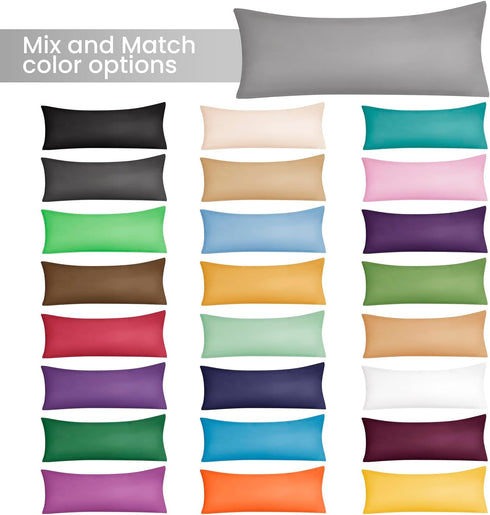 EVOLIVE Ultra Soft Microfiber Body Pillow Cover, 21"x54" with Hidden Zipper Closure, Charcoal Grey