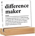 Difference Maker Gifts for Teacher Mentor Coach Boss, Clear Acrylic Desk Decorative Sign for Home Office, 4 x 4 Inches