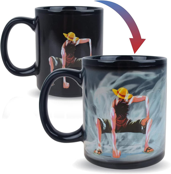 One Piece Luffy Changing Coffee Mug, Heat-Sensitive Reactive Ceramic Cup