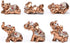 BRABUD Gold Resin Small Elephants Statues Home Decor Gift Set of 6 BS123 (Gold)