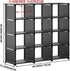Aocoray 12 Cube Storage Organizer Book Shelves, DIY Open Stackable Bookshelf, Extra Large Plastic Bookcase Rack