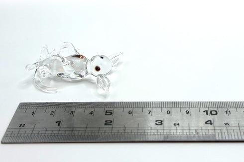 Chihuahua Miniature Tiny Figurines, Hand Blown Glass Art Animals, Collectible Dog-Lover Gift Home Décor (Clear)