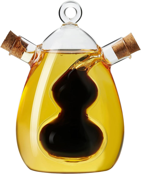 PARACITY Oil and Vinegar Dispenser Bottle 2 in 1, Olive Oil Dispenser