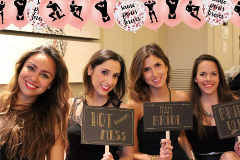 40Pcs Rose Gold Bachelorette Party Balloons, Bridal Shower Decorations, Hen Party Supplies Kit