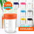 Set 2 12oz Overnight Oats Containers with lids and spoon of Jars Airtight Container with Measurement Marks, Reusable On