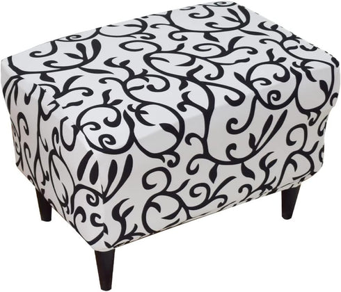 Eco-Ancheng Chair Cover Stretch Ottoman Cover Rectangular Storage Ottoman Slipcover Footrest Stool