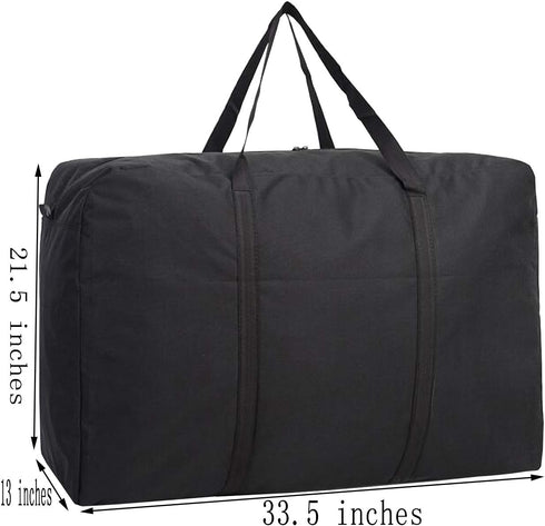 Black Large Storage Bags, 150L Waterproof Foldable Travel Duffle Bag with Reinforced Handles, Heavy Duty Moving Bags