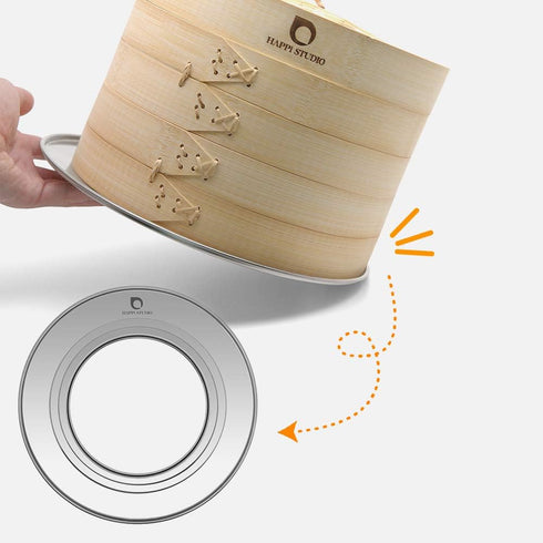 Steamer Ring Stainless Steel Adapter for 8 to 11inch Bamboo Steamer Baskets, Stainless Steel Ring Only