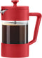Oggi Borosilicate Glass French Press Coffee Maker (20oz), 5 Cup Capacity, Red with Stainless Steel Lid & Plunger