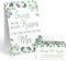 Your Main Event Prints Eucalyptus Bridal Shower Games - How Many Kisses For The Mrs, Includes 1 Stand (5x7) & 50
