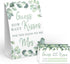 Your Main Event Prints Eucalyptus Bridal Shower Games - How Many Kisses For The Mrs, Includes 1 Stand (5x7) & 50