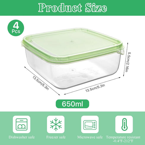 4 Pack Sliced Cheese Container for Fridge, Butter Block Cheese slicer Holder with Lids, Airtight Plastic Storage Box for Keeps Deli Cheese Fresh Longer