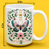 Mystical Butterfly Coffee Mug, Floral Celestial Nature Botanical Moon Stars Gift Cup for Mom Friend