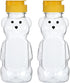 Hpmjz 2 Pcs Honey Bear Bottle Plastic Honey Squeeze Bottle Transparent Honeybear Squeeze Jars with Yellow Flip Lid Cute