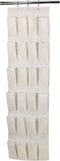 Household Essentials Over The Door 24 Packet Shoe Storage Organizer, Natural Canvas
