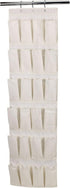 Household Essentials Over The Door 24 Packet Shoe Storage Organizer, Natural Canvas